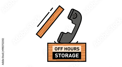 off hours storage for work life balance showing a telephone receiver metaphorically put away on a wooden block