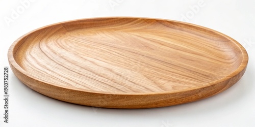 Wood plate on white background
