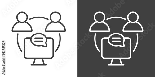Remote Team Icon Set Vector Collection Isolated In Black And White