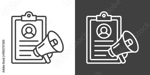 Fotografia Job Vacancy Icon Set Vector Collection Isolated In Black And White