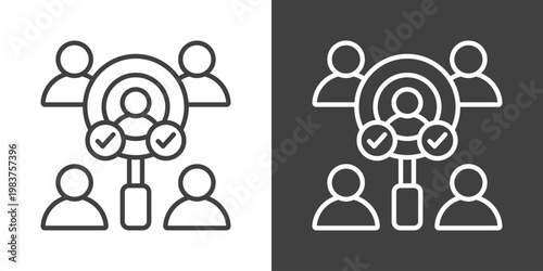 Candidate Selection Icon Set Vector Collection Isolated In Black And White