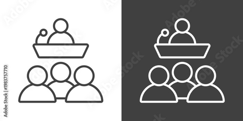 Team Supervisor Icon Set Vector Collection Isolated In Black And White