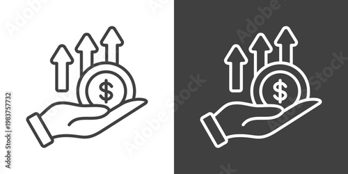 Salary Hike Icon Set Vector Collection Isolated In Black And White
