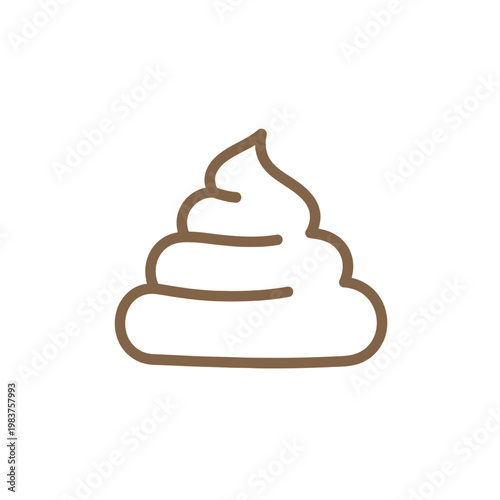 Stylized brown outline icon representing a pile of feces on a light background.