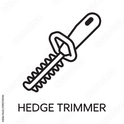 Line art illustration of a hedge trimmer a garden power tool