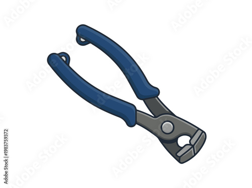 A pair of blue-handled wire cutters with a hinged joint and sharp cutting edges.