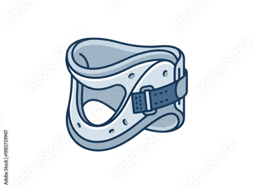 A medical neck brace, also known as a cervical collar, is designed to immobilize the neck to aid healing after injury or surgery.