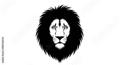 Majestic Black Lion Head Icon Symbolizing Strength, Power, and Royalty