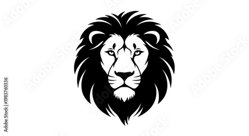 Majestic Black Lion Head Icon Symbolizing Strength and Power