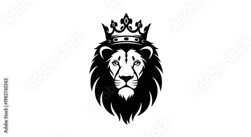 Majestic Lion King wearing Crown Symbolizing Power and Royalty