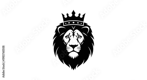Majestic Lion Head Crowned Symbolizing Royalty, Power, and Leadership