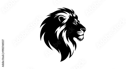 Φωτογραφία Majestic Black Lion Head Silhouette Graphic Symbolizing Power and Strength