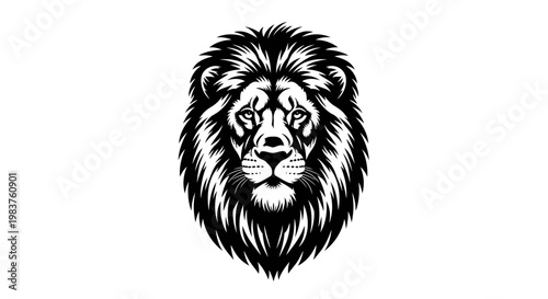 Majestic Lion Head Silhouette Icon Symbolizing Strength Power Fierceness Royalty