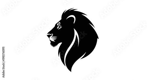 Majestic Lion Head Silhouette Symbolizing Strength, Courage, and Nobility