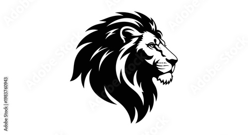 Φωτογραφία Majestic Lion Head Silhouette Symbolizing Strength and Royalty