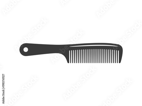 A black silhouette icon of a comb with a handle and teeth, isolated on a white background.