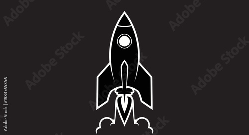 Rocket Launching into Space Representing Science and Technology Advancement