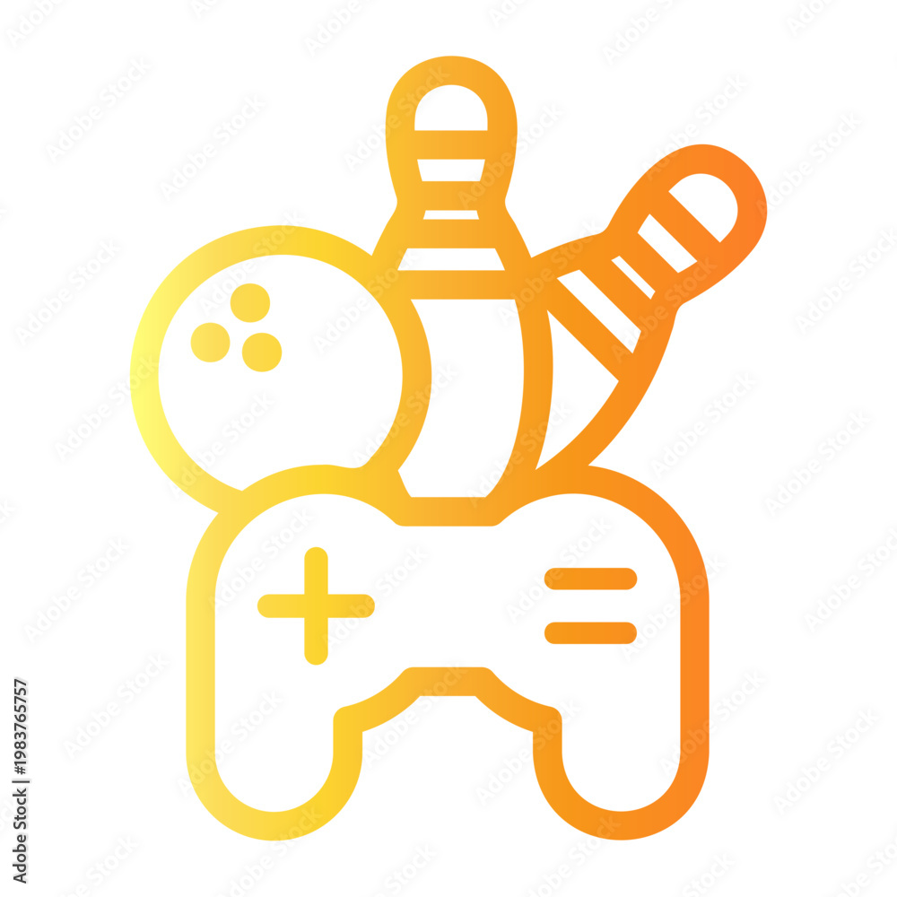 Fototapeta premium bowling Line Gradient Icon