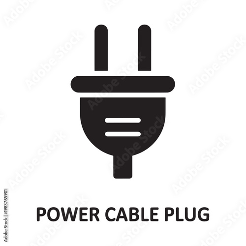 Simple black icon depicting a standard two prong electrical power plug