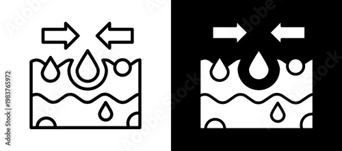 Pore Care whiteblack icon