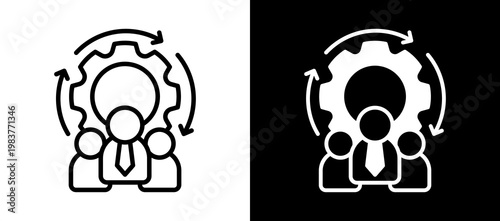 Organizational Change whiteblack icon