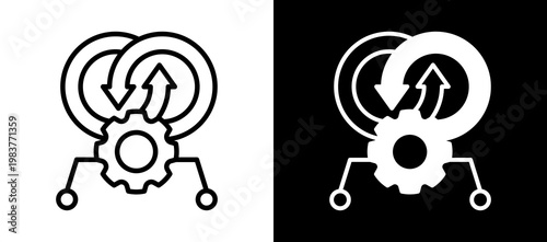 Growth Transformation whiteblack icon