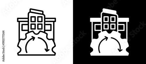 Corporate Change whiteblack icon