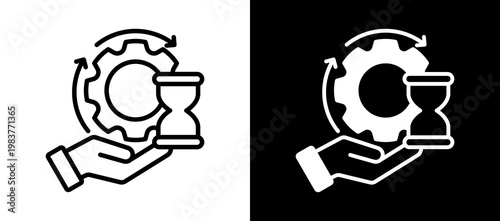 Process Change whiteblack icon