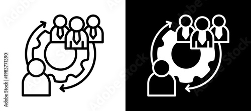 Leadership Change whiteblack icon