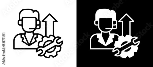 Service Upgrade whiteblack icon