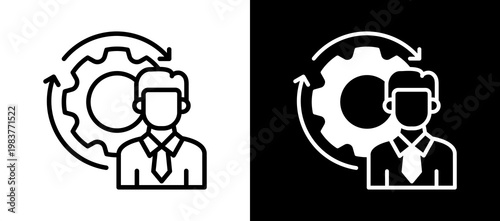 Change Management whiteblack icon