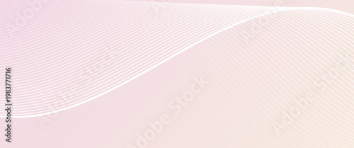 Elegant Pink Abstract Wave Line Background. A clean vector illustration featuring flowing white parallel lines over a soft rose gradient. Perfect for feminine branding and modern web headers.