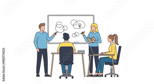 People collaborating in a meeting room.