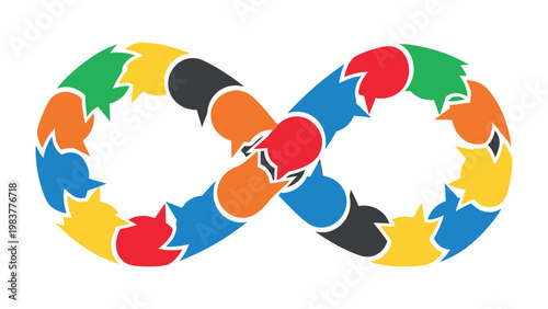 Infinity Loop: Abstract artwork of infinity loop, showcasing a vibrant array of colors and shapes, a representation of endless possibilities and cycles.