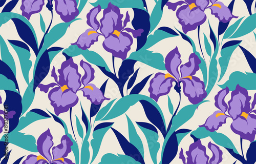 Seamless flowers pattern in vector. Cute blooming pattern background.