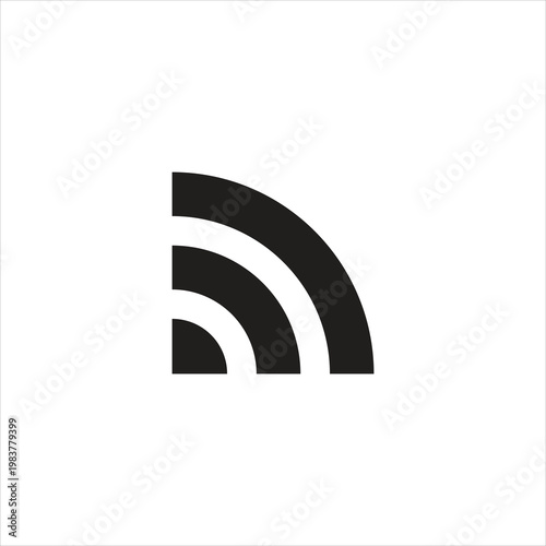 Single black Wi- Fi signal strength icon on a white background wifi wireless