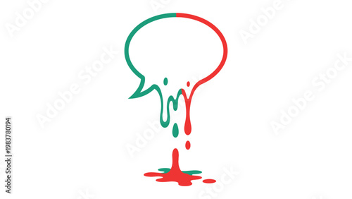 Communicative Ideas: A colorful speech bubble design represents communication, ideas, and dialogue, illustrating a thought-provoking visual narrative.