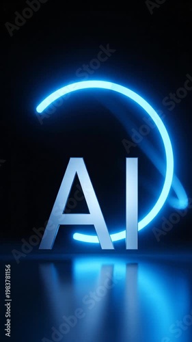 Dynamic LED Light Art Animation Highlighting the Evolution of AI Technological Displays