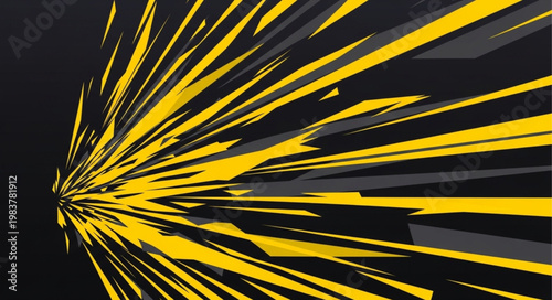 Abstract Yellow Radial Motion Streaks and Energy.
