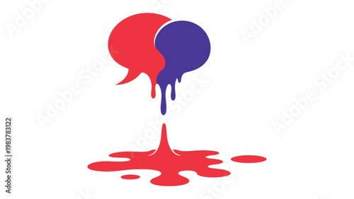 Dialogue Dynamics: Two interconnected speech bubbles merge and evolve, signifying communication, ideas exchange, and the dynamic flow of thoughts.