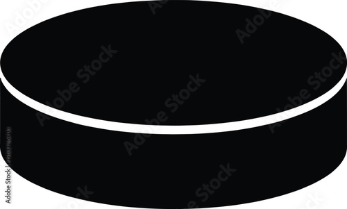 Photography Hockey puck, black icon, sports equipment, vector graphic