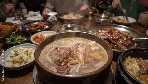 Wallpaper Mural Korean cuisine, beef dishes, gomtang, beef stew, broth, boiled pork, oxtail, steamed dishes, soup, sides, salted squid, kkakdugi. Torontodigital.ca