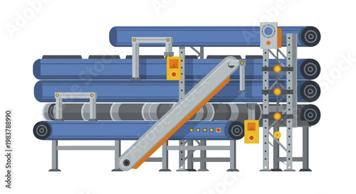 Industrial Conveyor Belt System for Manufacturing and Logistics.