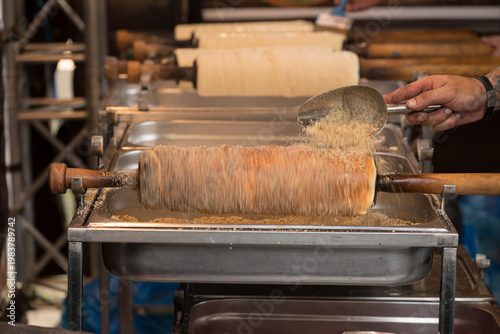  Kürtőskalács, also known as chimney cake, a traditional spit cake pastry originating from Hungarian-speaking regions in Romania and Hungary. 