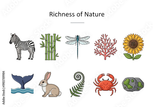 Nature's Bounty A Diverse Collection of Flora and Fauna Showcasing Earth's Richness