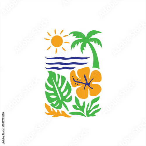 Tropical Paradise Illustration beach