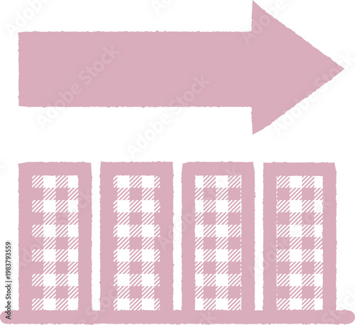 Bar Graph -2- Parallel -1- Gingham Check, isolated on white background