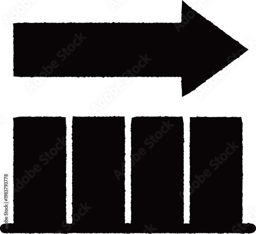 Bar Graph -2- Parallel -1- mono, isolated on white background