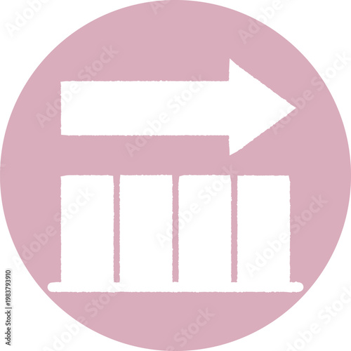 Bar Graph -2- Parallel -1- pink, isolated on white background