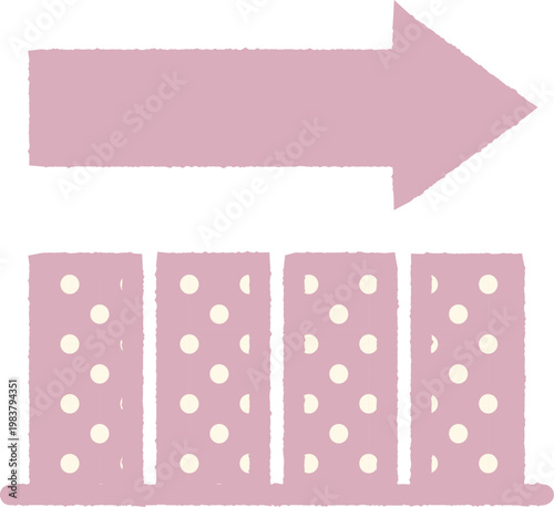 Bar Graph -2- Parallel -1- Polka Dots, isolated on white background